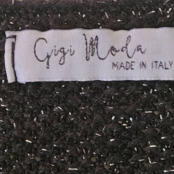 Gigi Moda Womens Black Sliver Sparkle Pull Over Knit Sweater - Picture 6 of 11